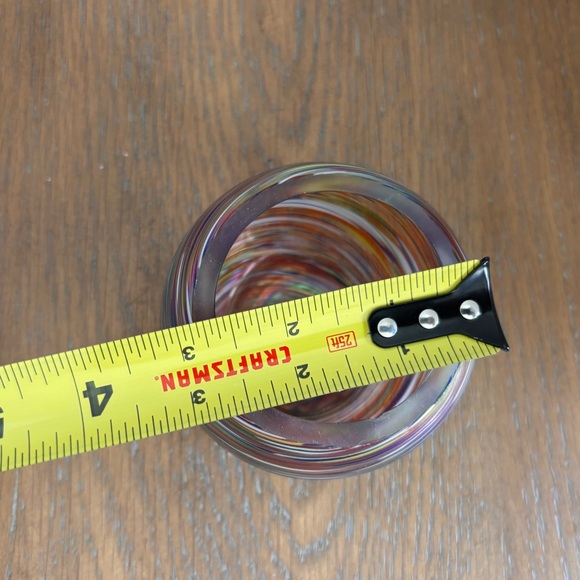 Murano Iridescent Multicolor Swirl Glass Votive Candle Holder - Picture 6 of 7